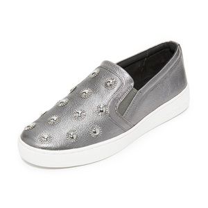 Leo Embellished Leather Slip-on Sneaker